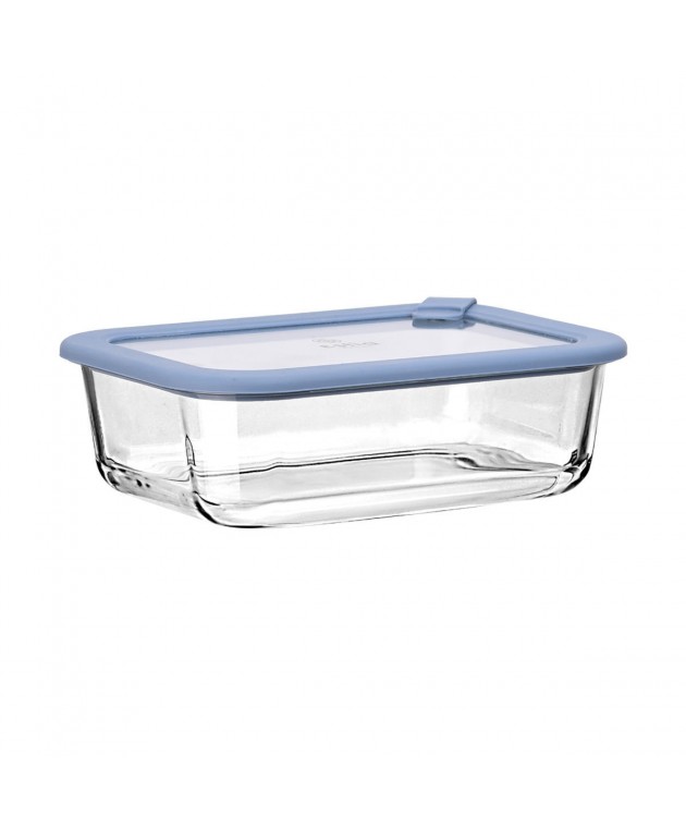 ESTIA ΦΑΓΗΤΟΔΟΧΕΙΟ COLORSEAL ΓΥΑΛΙΝΟ 1050ml 21.6x16.5x7.4cm ΜΕ ΚΑΠΑΚΙ ΣΙΛΙΚΟΝΗΣ ΜΠΛΕ Φαγητοδοχεία