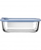 ESTIA ΦΑΓΗΤΟΔΟΧΕΙΟ COLORSEAL ΓΥΑΛΙΝΟ 1050ml 21.6x16.5x7.4cm ΜΕ ΚΑΠΑΚΙ ΣΙΛΙΚΟΝΗΣ ΜΠΛΕ Φαγητοδοχεία