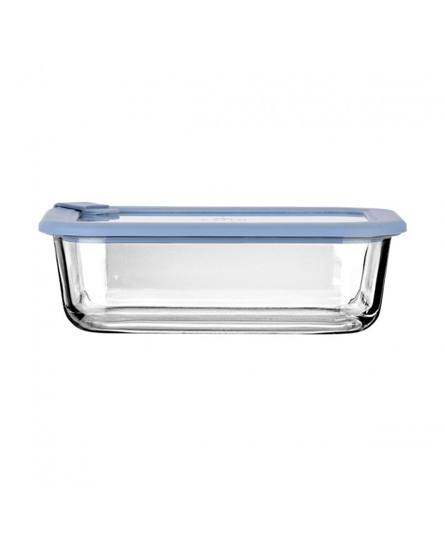 ESTIA ΦΑΓΗΤΟΔΟΧΕΙΟ COLORSEAL ΓΥΑΛΙΝΟ 1050ml 21.6x16.5x7.4cm ΜΕ ΚΑΠΑΚΙ ΣΙΛΙΚΟΝΗΣ ΜΠΛΕ Φαγητοδοχεία
