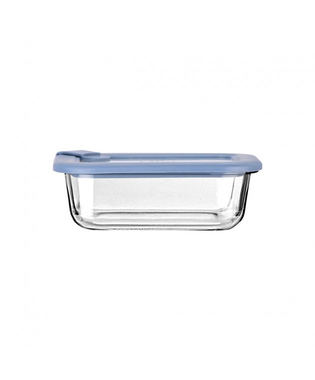 ESTIA ΦΑΓΗΤΟΔΟΧΕΙΟ COLORSEAL ΓΥΑΛΙΝΟ 370ml 16.3x12.3x6.2cm ΜΕ ΚΑΠΑΚΙ ΣΙΛΙΚΟΝΗΣ ΜΠΛΕ Φαγητοδοχεία