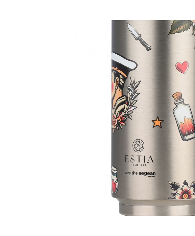 ESTIA ΘΕΡΜΟΣ TRAVEL CUP SAVE THE AEGEAN 500ml OLD SCHOOL INK ΘΕΡΜΟΣ-ΠΑΓΟΥΡΙΑ