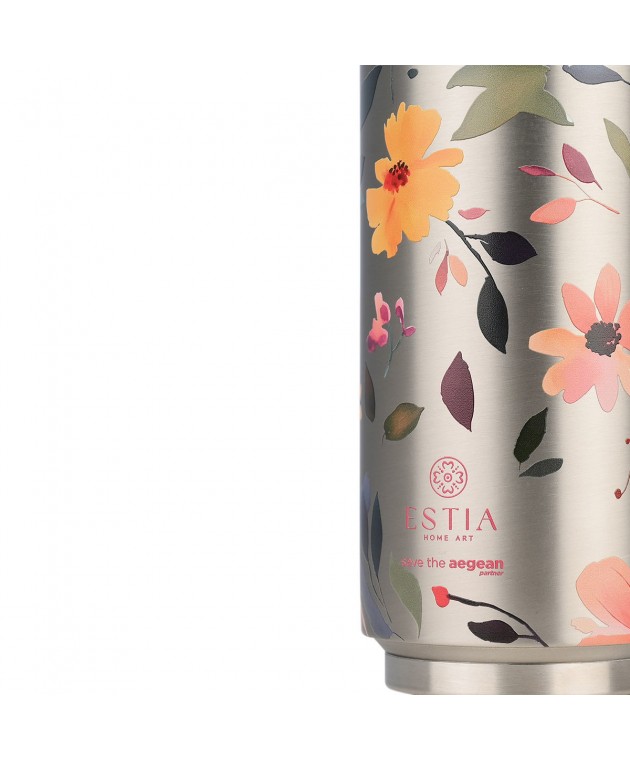 ESTIA ΘΕΡΜΟΣ TRAVEL CUP SAVE THE AEGEAN 500ml SILVER BOTANIC ΘΕΡΜΟΣ-ΠΑΓΟΥΡΙΑ