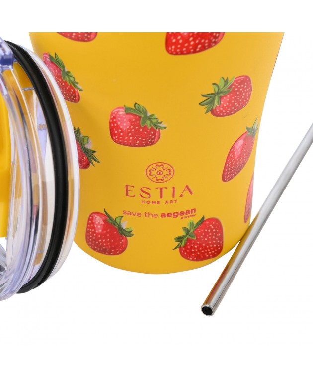 ESTIA ΘΕΡΜΟΣ COFFEE MUG SAVE THE AEGEAN 350ml BERRY BRIGHT ΘΕΡΜΟΣ-ΠΑΓΟΥΡΙΑ