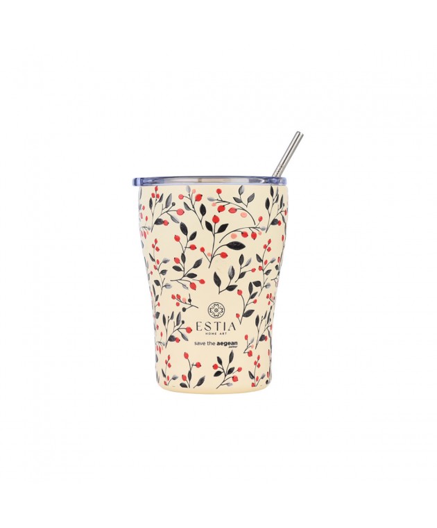 ESTIA ΘΕΡΜΟΣ COFFEE MUG SAVE THE AEGEAN 350ml BLOOM BEIGE ΘΕΡΜΟΣ-ΠΑΓΟΥΡΙΑ