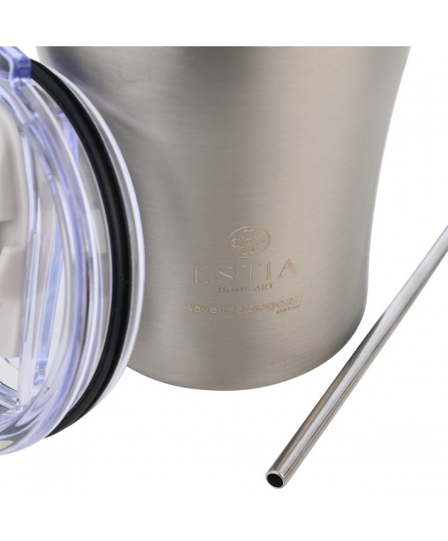 ESTIA ΘΕΡΜΟΣ COFFEE MUG SAVE THE AEGEAN 350ml STEEL FLOW ΘΕΡΜΟΣ-ΠΑΓΟΥΡΙΑ