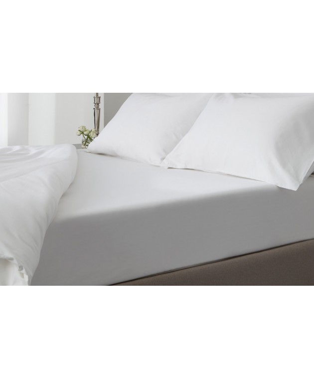 Σετ Σεντόνια ΚΟΜΒΟΣ Satin Plain TC300 100% Cotton 250x280 Λευκο Σεντόνια King Size