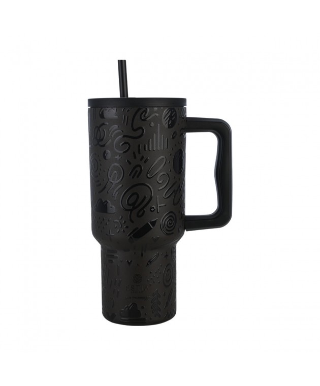 ESTIA ΘΕΡΜΟΣ STRAW TUMBLER XL SAVE THE AEGEAN 900ml NOIR ECHO ΘΕΡΜΟΣ-ΠΑΓΟΥΡΙΑ