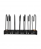ESTIA ΘΗΚΗ ΜΕ ΔΙΑΧΩΡΙΣΤΙΚΑ BAMBOO ESSENTIALS ΜΕΤΑΛΛΙΚΗ ΜΕ ΧΕΡΟΥΛΙ 30.5x17.7x19cm ΜΑΥΡΗ Βάσεις Σκευών
