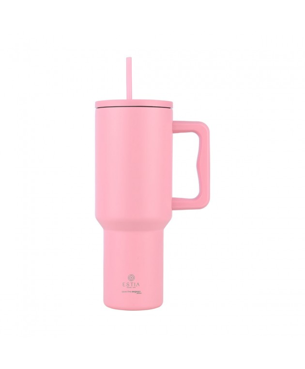 ESTIA ΘΕΡΜΟΣ STRAW TUMBLER XL SAVE THE AEGEAN 1200ml BLOSSOM ROSE ΘΕΡΜΟΣ-ΠΑΓΟΥΡΙΑ