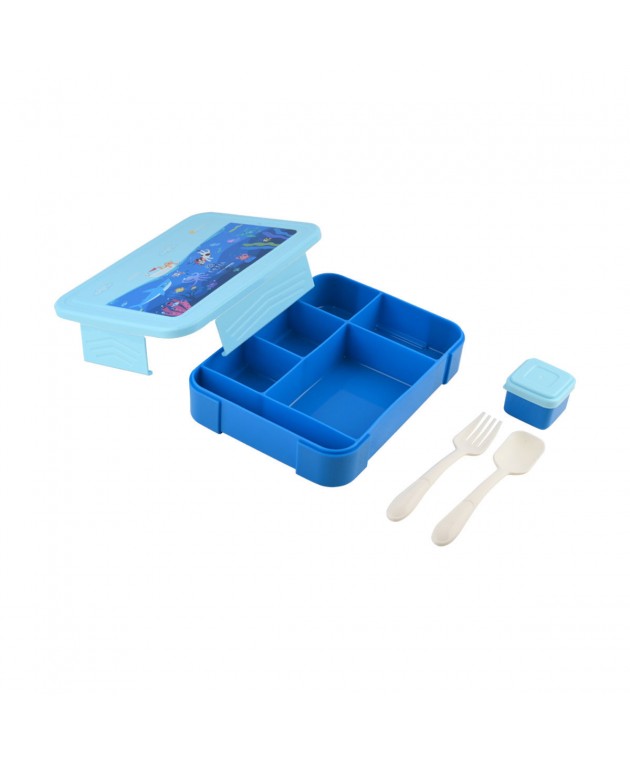 ESTIA ΠΑΙΔΙΚΟ ΦΑΓΗΤΟΔΟΧΕΙΟ SAVE THE AEGEAN 1330ml ΜΕ 5 ΘΗΚΕΣ OCEAN PLAY Φαγητοδοχεία