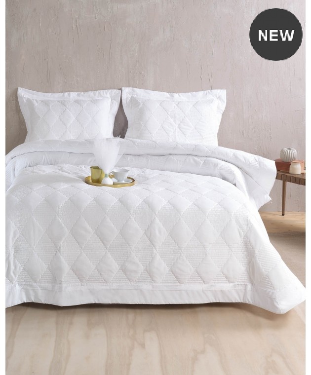 Σετ κουβερλί νυφικό (235Χ250) CHARMY WHITE, RYTHMOS HOME Νυφικό Κουβερλί