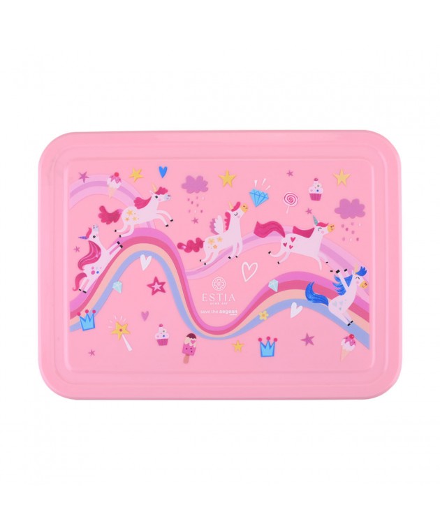 ESTIA ΠΑΙΔΙΚΟ ΦΑΓΗΤΟΔΟΧΕΙΟ SAVE THE AEGEAN 1330ml ΜΕ 5 ΘΗΚΕΣ RAINBOW DREAMS Φαγητοδοχεία