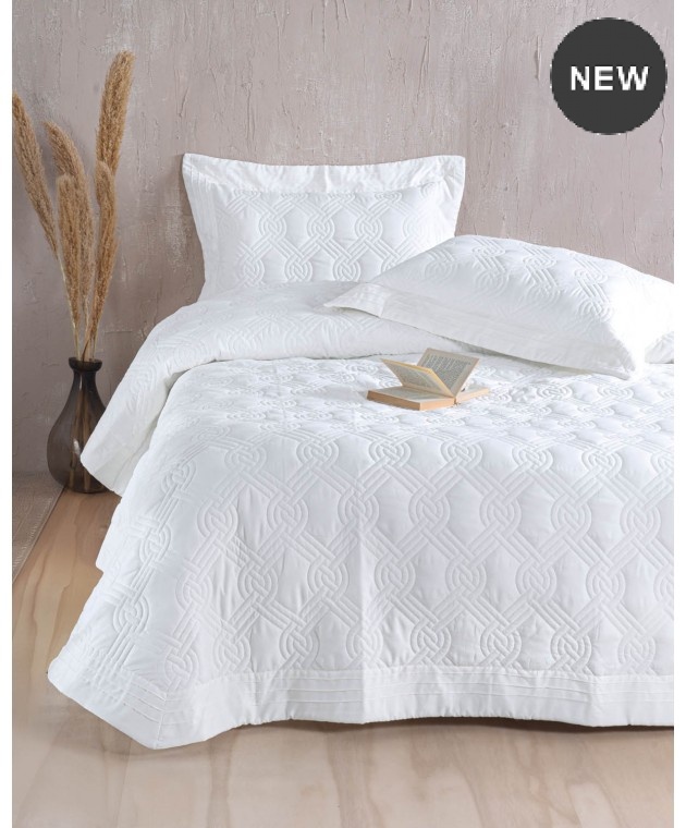 Σετ κουβερλί νυφικό (235Χ250) REINA WHITE, RYTHMOS HOME Νυφικό Κουβερλί