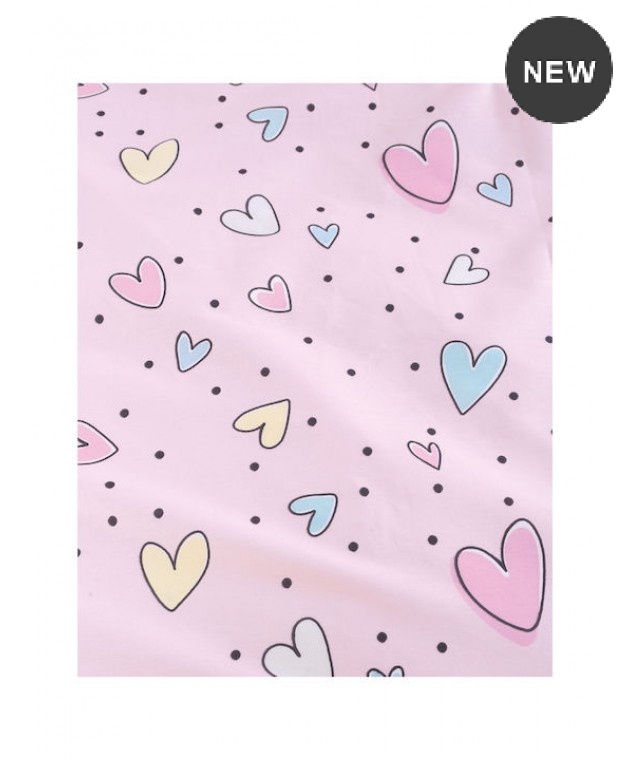 Σεντόνι λίκνου (80Χ110) POP HEARTS, RYTHMOS HOME Βρεφικά Σεντόνια Λίκνου-Καλαθούνας