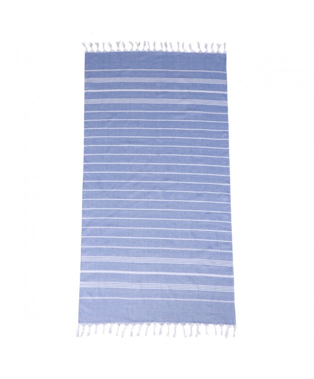 ESTIA ΠΕΤΣΕΤΑ ΘΑΛΑΣΣΗΣ NAVY STRIPES ΒΑΜΒΑΚΕΡΗ 80x170cm ΜΠΛΕ Πετσέτες Θαλάσσης 