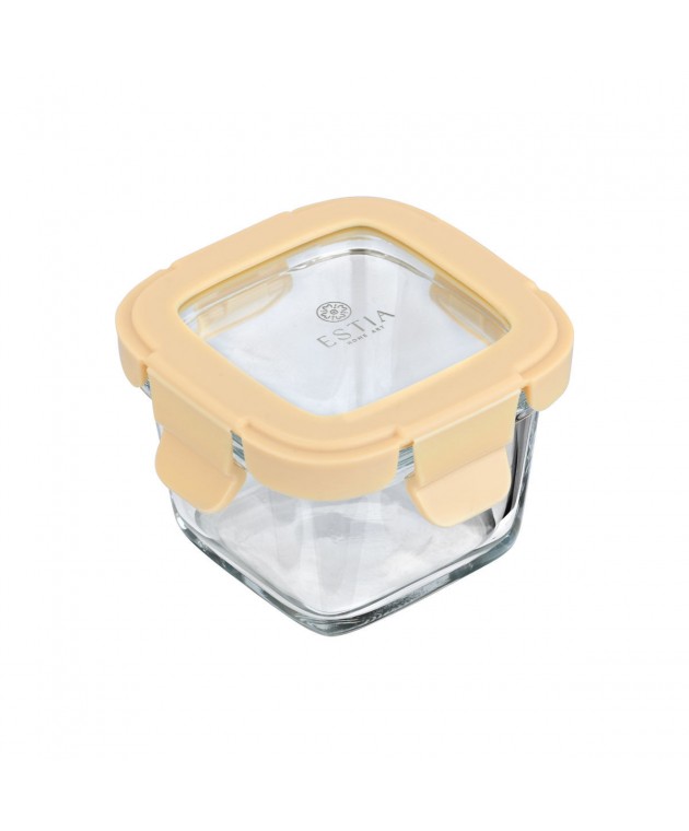 ESTIA ΦΑΓΗΤΟΔΟΧΕΙΟ CLICK&SEAL ΓΥΑΛΙΝΟ 160ml 18.9x14.5x6.7cm ΜΕ ΚΑΠΑΚΙ ΠΛΑΣΤΙΚΟ IVORY Φαγητοδοχεία