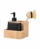 ESTIA ΔΟΧΕΙΟ ΥΓΡΟΥ ΠΙΑΤΩΝ BAMBOO ESSENTIALS ΜΕ ΣΦΟΥΓΓΑΡΙΑ ΚΑΙ ΒΟΥΡΤΣΑ 12.5x10.8x13.1cm Δοχεία Υγρού Πιάτων