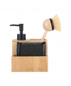 ESTIA ΔΟΧΕΙΟ ΥΓΡΟΥ ΠΙΑΤΩΝ BAMBOO ESSENTIALS ΜΕ ΣΦΟΥΓΓΑΡΙΑ ΚΑΙ ΒΟΥΡΤΣΑ 12.5x10.8x13.1cm Δοχεία Υγρού Πιάτων