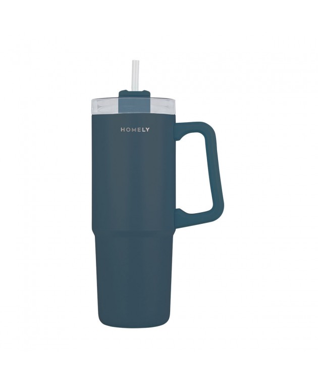 HOMELY ΘΕΡΜΟΣ STRAW TUMBLER 900ml INDIGO BLUE ΘΕΡΜΟΣ-ΠΑΓΟΥΡΙΑ