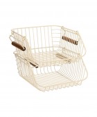 ESTIA ΚΑΛΑΘΙ ΟΡΓΑΝΩΣΗΣ ALLURE ΜΕΤΑΛΛΙΚΟ 26.5x29.5x16cm ΣΤΟΙΒΑΖΟΜΕΝΟ IVORY Κουτιά/Καλάθια Οργάνωσης