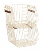 ESTIA ΚΑΛΑΘΙ ΟΡΓΑΝΩΣΗΣ ALLURE ΜΕΤΑΛΛΙΚΟ 26.5x29.5x21.5cm ΣΤΟΙΒΑΖΟΜΕΝΟ IVORY Κουτιά/Καλάθια Οργάνωσης