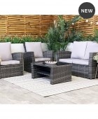 ΣΕΤ ΣΑΛΟΝΙ 4ΤΜΧ MALTA RATTAN WICKER ΓΚΡΙ-ΓΚΡΙ ΜΑΞΙΛΑΡΙΑ 01456-129 Σαλόνια Κήπου