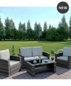 ΣΕΤ ΣΑΛΟΝΙ 4ΤΜΧ MALTA RATTAN WICKER ΓΚΡΙ-ΓΚΡΙ ΜΑΞΙΛΑΡΙΑ 01456-129 Σαλόνια Κήπου
