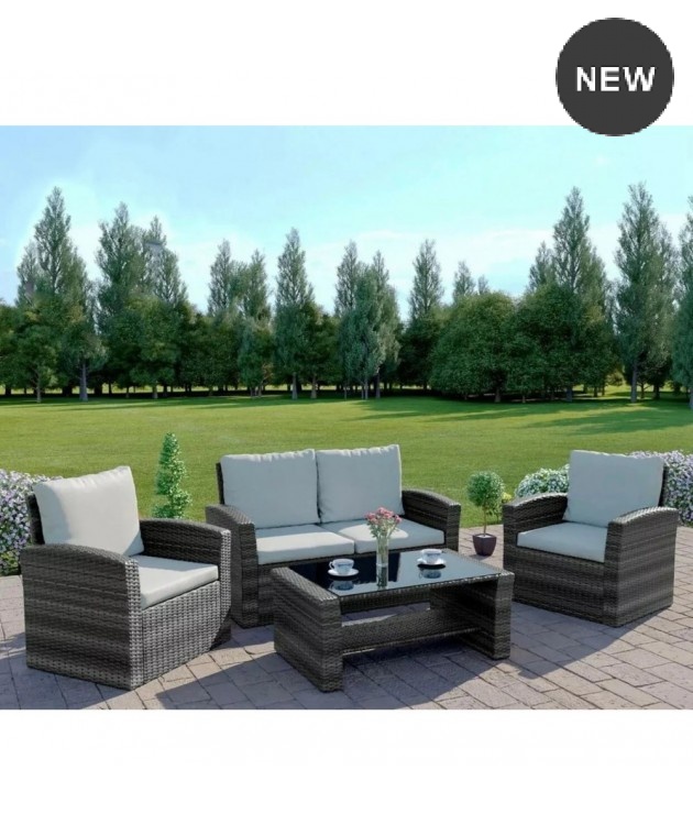 ΣΕΤ ΣΑΛΟΝΙ 4ΤΜΧ MALTA RATTAN WICKER ΓΚΡΙ-ΓΚΡΙ ΜΑΞΙΛΑΡΙΑ 01456-129 Σαλόνια Κήπου