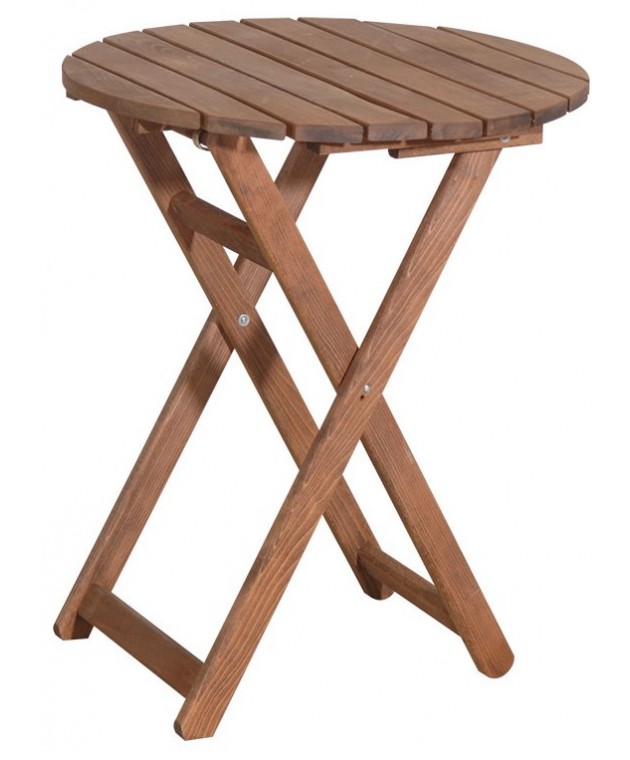 Ξύλινο Στρογγυλό Πτυσσόμενο Τραπέζι Οξυά 80 x 72(h)cm Ξύλινα