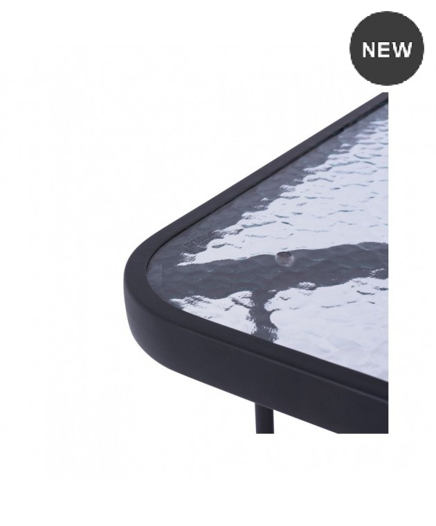 ΤΡΑΠΕΖΙ ADAM ΜΕΤΑΛΛΙΚΟ ΜΑΥΡΟ ΜΕ ΓΥΑΛΙΝΗ ΕΠΙΦΑΝΕΙΑ 110Χ60Χ71Υεκ. 71642-2490 Μεταλλικά