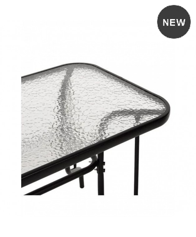 ΤΡΑΠΕΖΙ ADAM ΜΕΤΑΛΛΙΚΟ ΜΑΥΡΟ ΜΕ ΓΥΑΛΙΝΗ ΕΠΙΦΑΝΕΙΑ 110Χ60Χ71Υεκ. 71642-2490 Μεταλλικά