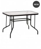 ΤΡΑΠΕΖΙ ADAM ΜΕΤΑΛΛΙΚΟ ΜΑΥΡΟ ΜΕ ΓΥΑΛΙΝΗ ΕΠΙΦΑΝΕΙΑ 110Χ60Χ71Υεκ. 71642-2490 Μεταλλικά