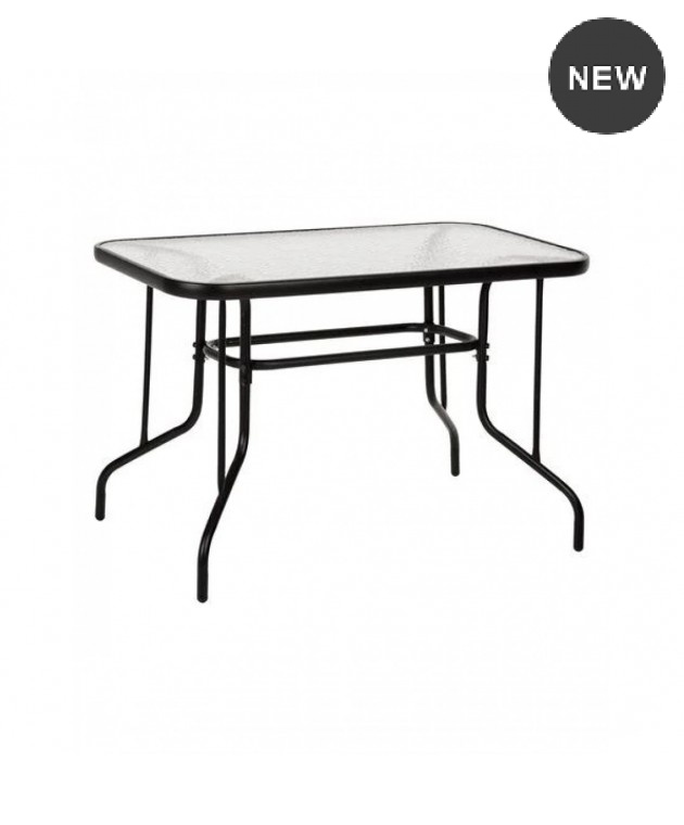 ΤΡΑΠΕΖΙ ADAM ΜΕΤΑΛΛΙΚΟ ΜΑΥΡΟ ΜΕ ΓΥΑΛΙΝΗ ΕΠΙΦΑΝΕΙΑ 110Χ60Χ71Υεκ. 71642-2490 Μεταλλικά