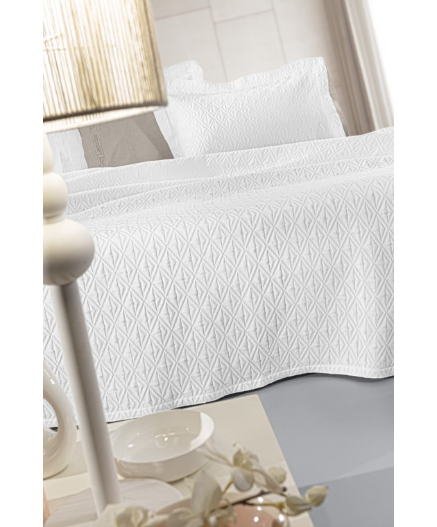 Κουβέρτα Oasis White 245x260 Κουβέρτες Βαμβακερές Υπέρδιπλες