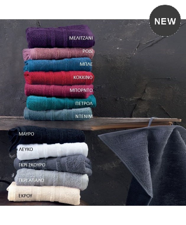Πετσέτα σώματος (100Χ150) LAURA SOFT GREY, RYTHMOS HOME Πετσέτες Mπάνιου