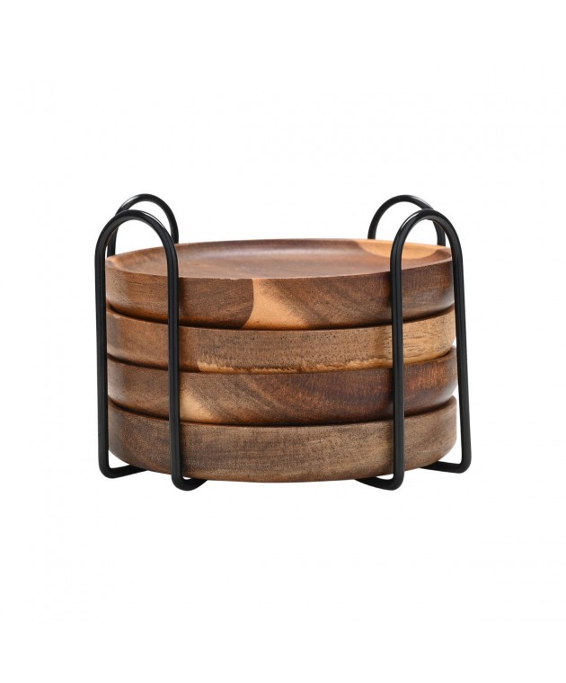 ESTIA ΣΟΥΒΕΡ ALLURE 10x1.5cm ΜΕ ΜΕΤΑΛΛΙΚΗ ΒΑΣΗ ΣΕΤ 4 ΤΕΜ. Σουβέρ