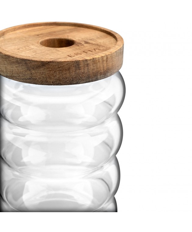 ESTIA ΔΟΧΕΙΟ ΑΠΟΘΗΚΕΥΣΗΣ ALLURE ΓΥΑΛΙΝΟ 700ml 9.5x9.5x15.8cm Βάζα Τροφίμων ESTIA ΔΟΧΕΙΟ ΑΠΟΘΗΚΕΥΣΗΣ ALLURE ΓΥΑΛΙΝΟ 700ml 9.5x9.5x15.8cm Βάζα Τροφίμων