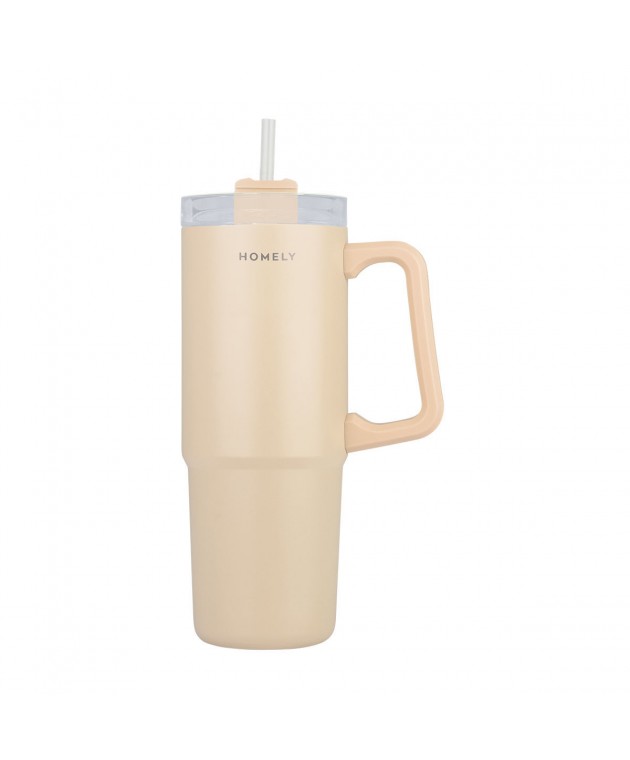 HOMELY ΘΕΡΜΟΣ STRAW TUMBLER 900ml SANDSTONE ΘΕΡΜΟΣ-ΠΑΓΟΥΡΙΑ
