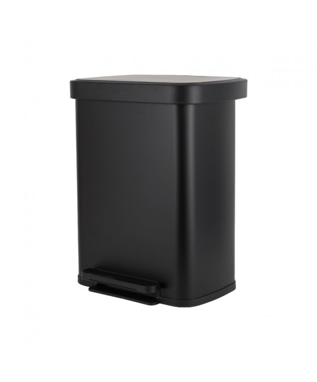 ESTIA ΚΑΔΟΣ ΑΠΟΡΡΙΜΑΤΩΝ FLATOP SOFT CLOSE 50lt ΜΑΤ ΜΑΥΡΟΣ Κάδοι Απορριμμάτων
