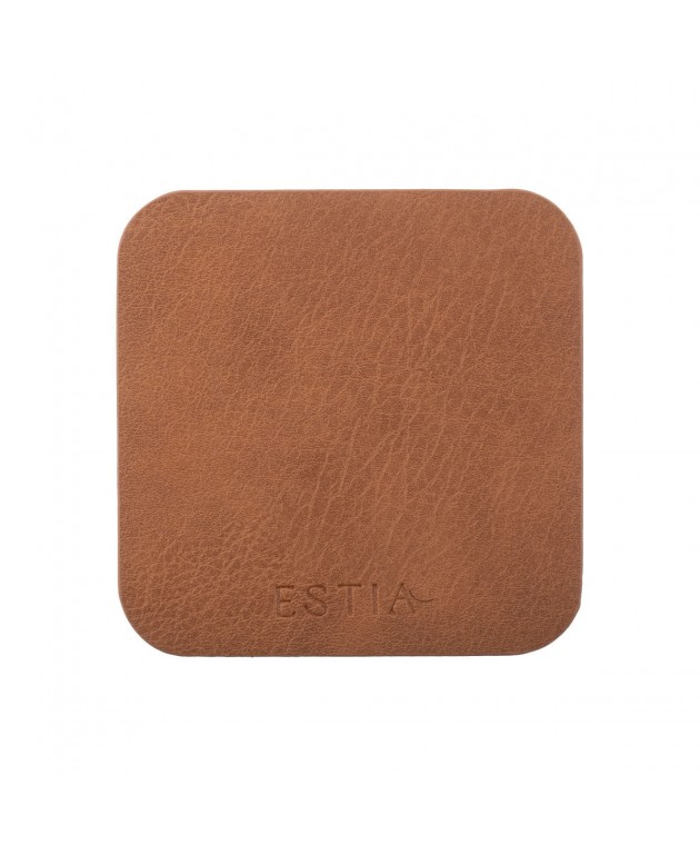 ESTIA ΣΟΥΒΕΡ ALLURE PVC 10x10cm ΚΑΦΕ  ΣΕΤ 4 ΤΕΜ. Σουβέρ