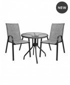 ΣΕΤ ΤΡΑΠΕΖΑΡΙΑΣ 3ΤΜΧ ΜΕ ΤΡΑΠΕΖΙ Φ70 & ΚΑΡΕΚΛΕΣ LEON ΓΚΡΙ 1091-4270 Σαλόνια Κήπου