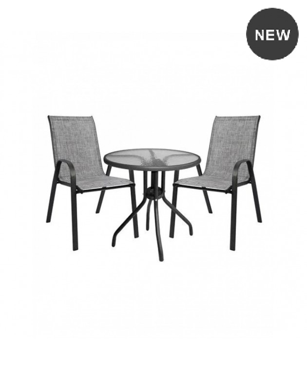 ΣΕΤ ΤΡΑΠΕΖΑΡΙΑΣ 3ΤΜΧ ΜΕ ΤΡΑΠΕΖΙ Φ70 & ΚΑΡΕΚΛΕΣ LEON ΓΚΡΙ 1091-4270 Σαλόνια Κήπου