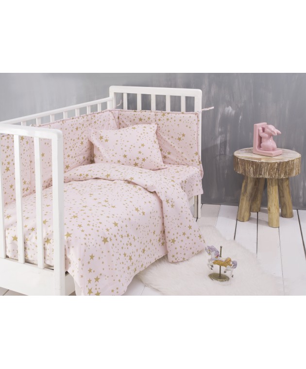 Πάντα κούνιας (43X200) ESTELLA PINK, RYTHMOS HOME Βρεφικές Πάντες Κούνιας