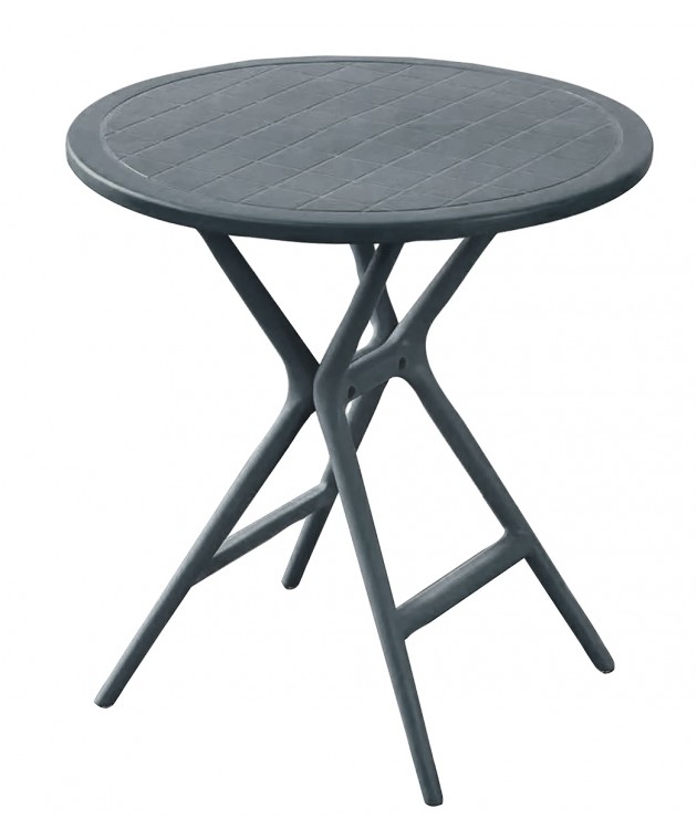 Στρογγυλό Dark Grey Τραπέζι Πολυπροπυλενίου Με Uv Προστασία 68 x 70(h)cm Rattan