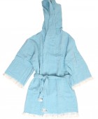 Μπουρνούζι Μουσελίνα Medium/Large Adelina 1 Blue Μπουρνούζια
