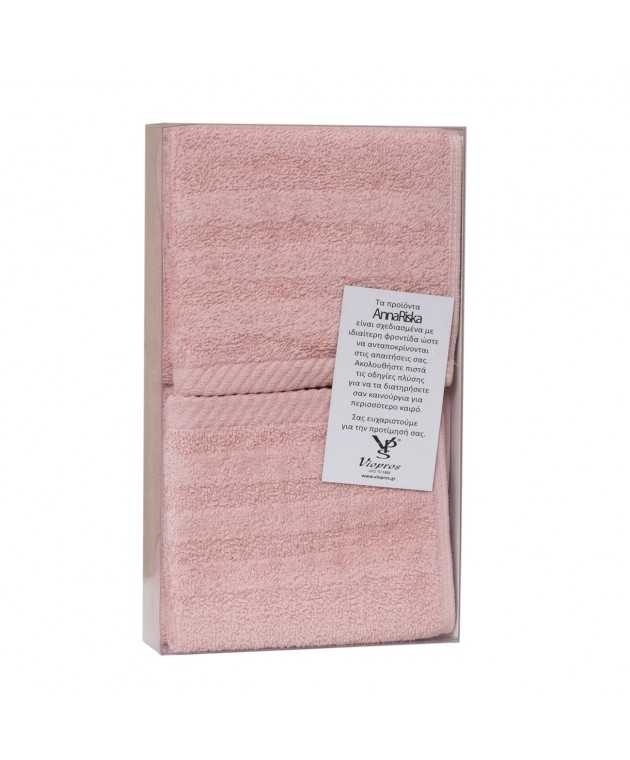 Σετ 3 Πετσέτες Χεριών 30x50 Συσκευασία Δώρου Spa 5 Blush Pink Σετ πετσέτες Mπάνιου