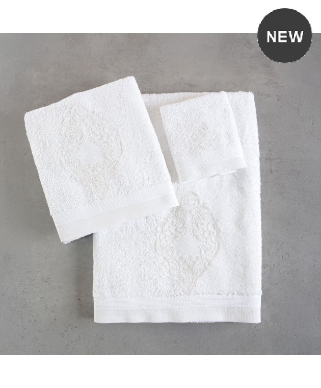 Σετ πετσέτες μπάνιου 3 τεμ. CYBELE WHITE, RYTHMOS HOME Σετ πετσέτες Mπάνιου