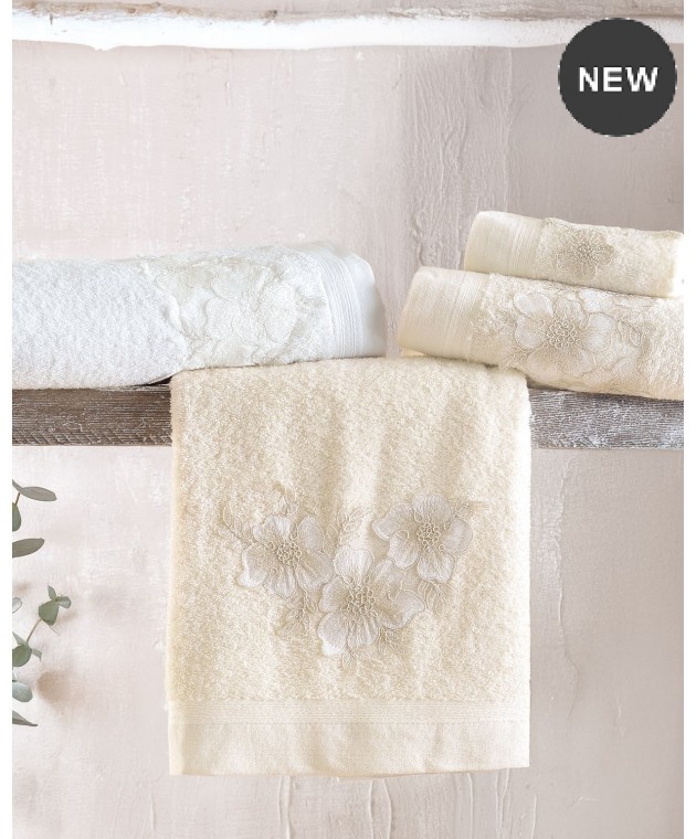 Σετ πετσέτες μπάνιου 3 τεμ. ARAGON WHITE, RYTHMOS HOME Νυφικές Πετσέτες