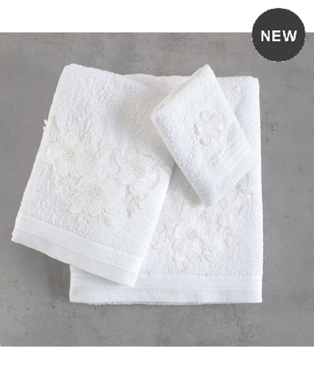 Σετ πετσέτες μπάνιου 3 τεμ. ARAGON WHITE, RYTHMOS HOME Νυφικές Πετσέτες