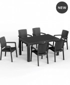 Σετ 7τμχ DUBAI ΠΟΛΥΠΡΟΠΥΛΕΝΙΟΥ 120x70 ΑΝΘΡΑΚΙ 1801-8830 Τραπεζαρίες